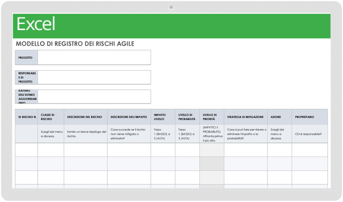 Registro dei rischi agile