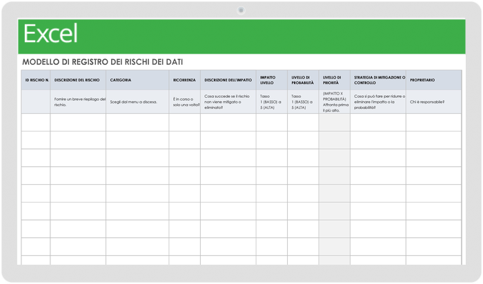 Registro del rischio dei dati