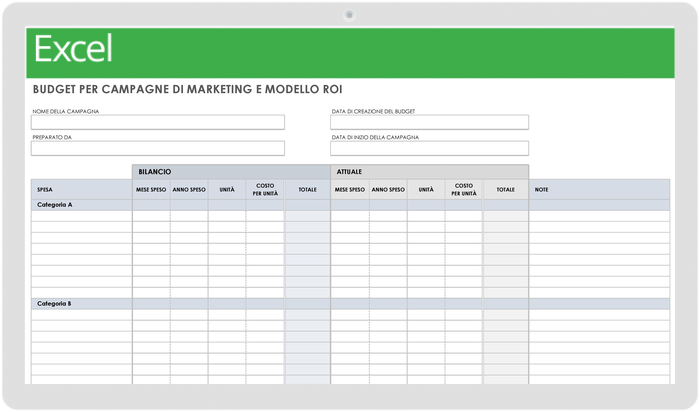 Budget e ROI della campagna di marketing